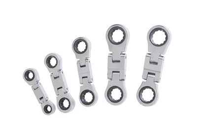 5pcs Flexible Double Ratchet Offset Wrench Set